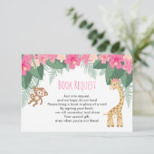 ベビーガールサファリシャワーベビーブックリクエストカード エンクロージャーカード (スタンド正面)