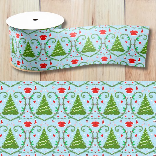 ベビーガールサンタ衣装ベビーシャワーパターン サテンリボン