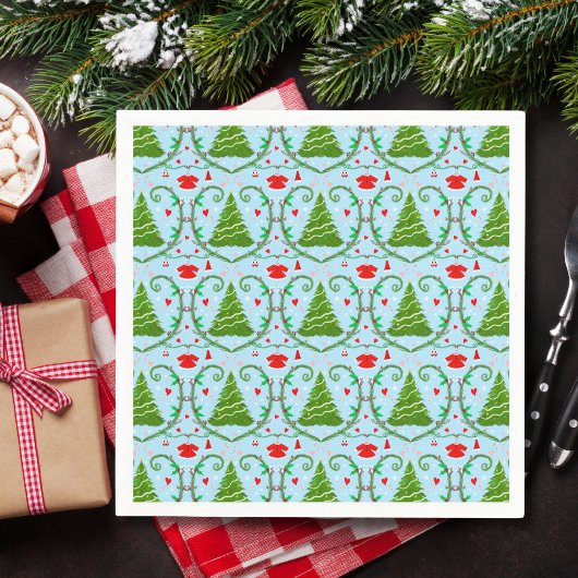 ベビーガールサンタ衣装ベビーシャワーパターン スタンダードカクテルナプキン