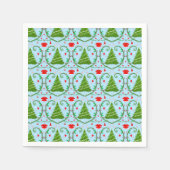 ベビーガールサンタ衣装ベビーシャワーパターン スタンダードカクテルナプキン (正面)