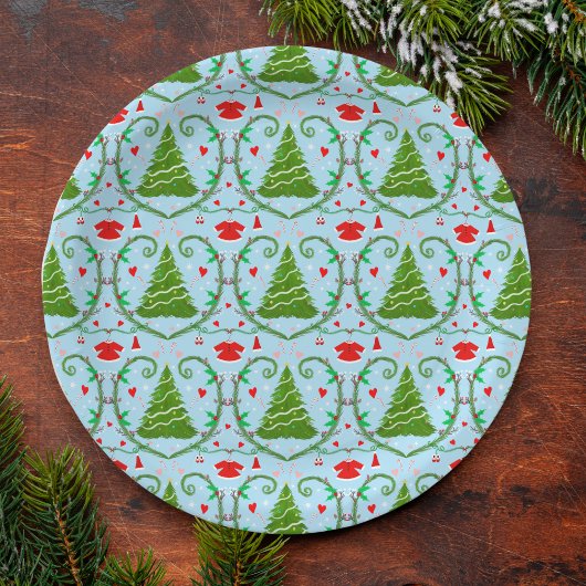 ベビーガールサンタ衣装ベビーシャワーパターン ペーパープレート