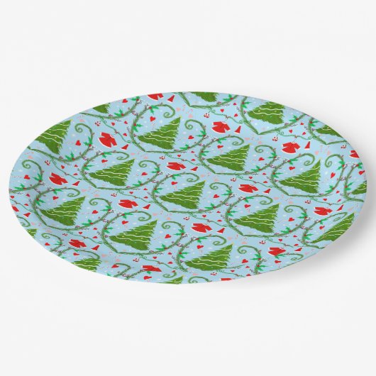 ベビーガールサンタ衣装ベビーシャワーパターン ペーパープレート (アングル)