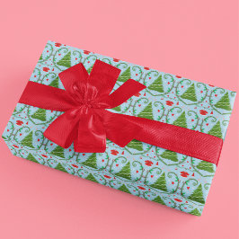 ベビーガールサンタ衣装ベビーシャワーパターン ラッピングペーパー