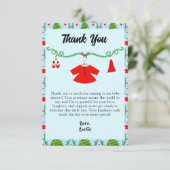 ベビーガールサンタ衣装ベビーシャワー サンキューカード (スタンド正面)