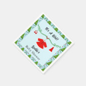 ベビーガールサンタ衣装ベビーシャワー スタンダードカクテルナプキン (角)