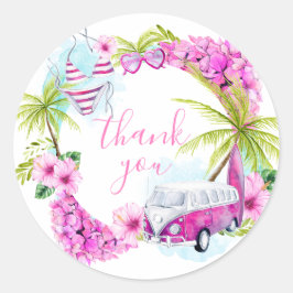 ベビーガールサーフィンお願いステッカー ラウンドシール