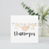 ベビーガールシャワーありがとうハート サンキューカード (スタンド正面)