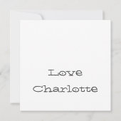 ベビーガールシャワーありがとうハート サンキューカード (裏面)