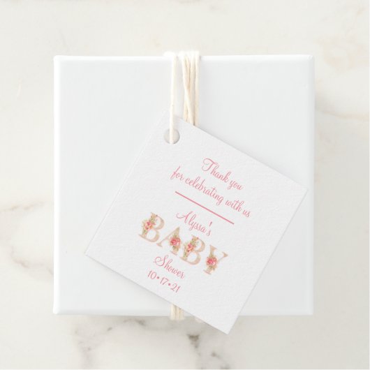 ベビーガールシャワーありがとうラベル フェイバータグ (インサイチュ)