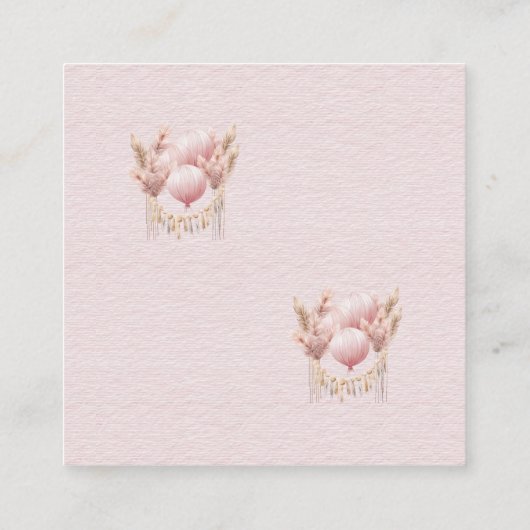 ベビーガールシャワーおむつラッフルチケットへようこそ エンクロージャーカード (裏面)