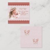 ベビーガールシャワーおむつラッフルチケットへようこそ エンクロージャーカード (正面/裏面)