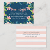 ベビーガールシャワーおむつラッフルボホフローラ モダン エンクロージャーカード (正面/裏面)