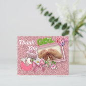 ベビーガールシャワーのお礼 ポストカード (スタンド正面)