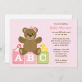 ベビーガールシャワーの招待状 招待状 (正面/裏面)