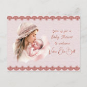 ベビーガールシャワーへようこそ インビテーションポストカード (正面)