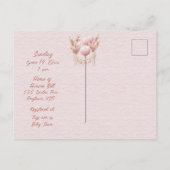 ベビーガールシャワーへようこそ インビテーションポストカード (裏面)