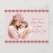 ベビーガールシャワーへようこそ インビテーションポストカード (正面)