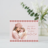 ベビーガールシャワーへようこそ インビテーションポストカード (スタンド正面)