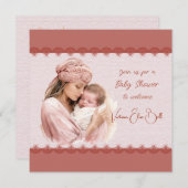 ベビーガールシャワーへようこそ 招待状 (正面/裏面)