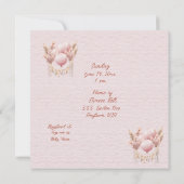 ベビーガールシャワーへようこそ 招待状 (裏面)