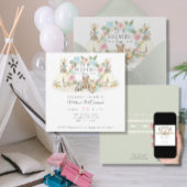 ベビーガールシャワーアドベンチャー開始ティーピーベアディアー 招待状