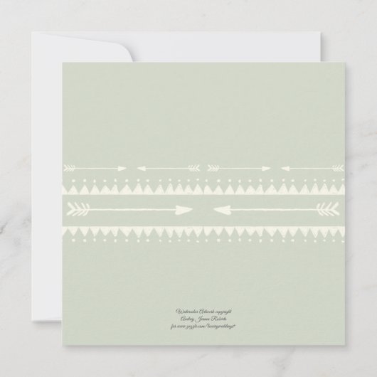 ベビーガールシャワーアドベンチャー開始ティーピーベアディアー 招待状 (裏面)