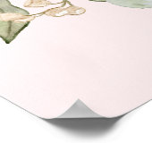 ベビーガールシャワーウェルカムパステル秋フローラ ポスター (角)