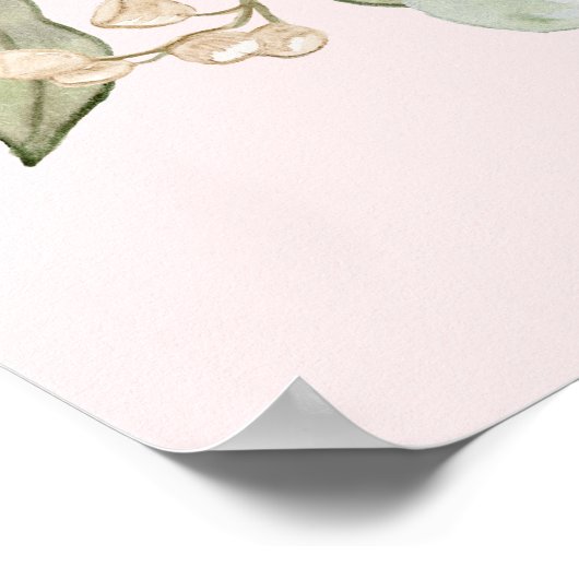 ベビーガールシャワーウェルカムパステル秋フローラ ポスター (角)