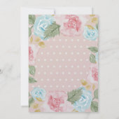 ベビーガールシャワーウッドランド動物フローラ水彩 招待状 (裏面)