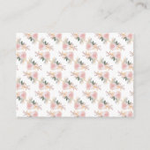 ベビーガールシャワーカード用かわいいピンクのフクロウの本 エンクロージャーカード (裏面)