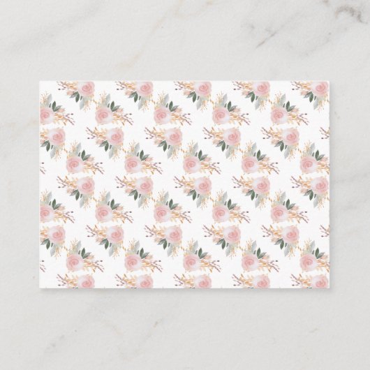 ベビーガールシャワーカード用かわいいピンクのフクロウの本 エンクロージャーカード (裏面)