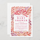 ベビーガールシャワーギフト 招待状 (正面/裏面)