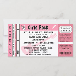 ベビーガールシャワーコンサートチケット招待状 カード