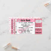 ベビーガールシャワーコンサートチケット招待状 カード (正面/裏面インサイチュ)