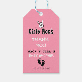 ベビーガールシャワーコンサートチケット招待状 ギフトタグ