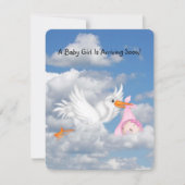 ベビーガールシャワーストークデリバリー 招待状 (正面)
