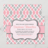 ベビーガールシャワートレリスモザイク 招待状 (正面/裏面)