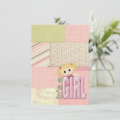 ベビーガールシャワードールonキルトデザイン 招待状 (スタンド正面)