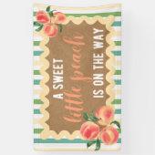 ベビーガールシャワーバナー ピンクの桃のテーマ パーティーの背景 横断幕 (縦)