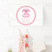 ベビーガールシャワーパピッパーソナライズされたクピンクへようこそ 横断幕 (インサイチュ)