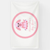 ベビーガールシャワーパピッパーソナライズされたクピンクへようこそ 横断幕 (縦)