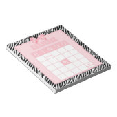 ベビーガールシャワービンゴピンクリボンゼブラプリント ノートパッド (アングル)