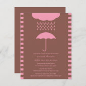 ベビーガールシャワーピンクアンブレラ招待状 招待状 (正面/裏面)