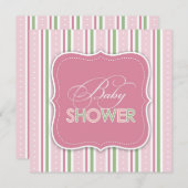 ベビーガールシャワーフラット招待状 招待状 (正面/裏面)