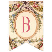 ベビーガールシャワーフランスのヴィンテージ水彩フローラ バンティングフラッグ (第2の旗)