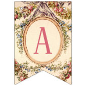 ベビーガールシャワーフランスのヴィンテージ水彩フローラ バンティングフラッグ (第3の旗)