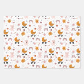 ベビーガールシャワーラッピング紙- 3枚セット ラッピングペーパーシート (正面3)