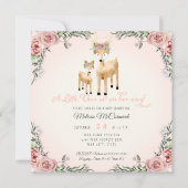 ベビーガールシャワーリトルディアアントラーバラスクエア 招待状 (正面)