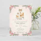 ベビーガールシャワーリトルディアアントラーバラフローラ 招待状 (スタンド正面)