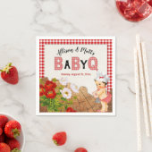 ベビーガールシャワーレッドジンガムベビーQバーベキュー スタンダードカクテルナプキン (インサイチュ)